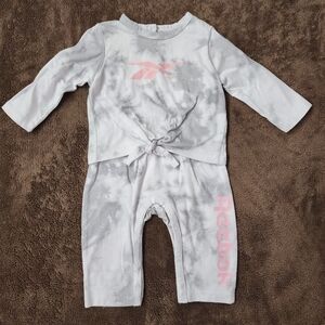 Reebok Baby Tie-Dye Onesie 3/6month Gray White